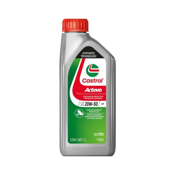 Aceite Castrol Actevo Para Motos 20W50 1 Litro / Caja X 6 Unidades