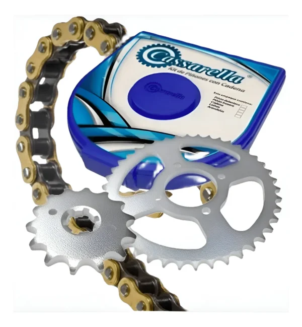 KIT CAJA CADENA - BOXER CT 100 HUECOS (PT44C-PD13C-428-H-122-C) DORADA CASSARELLA