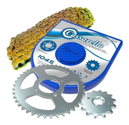 KIT CAJA CADENA - PULSAR NS 200 6 HUECOS (PT39C-PD14C-520-H-110-C) DORADA CASSARELLA